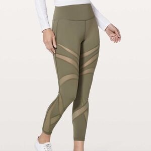 Lululemon Wunder Under Hi-Rise Tight Mesh Green Women's 6